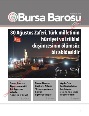 Bursa Barosu Bülteni - Ağustos 2018