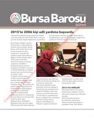 Bursa Barosu Bülteni - Aralık 2016