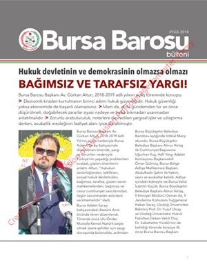 Bursa Barosu Bülteni - Eylül 2018