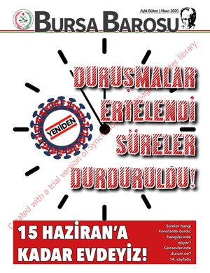 Bursa Barosu Bülteni Nisan-2020