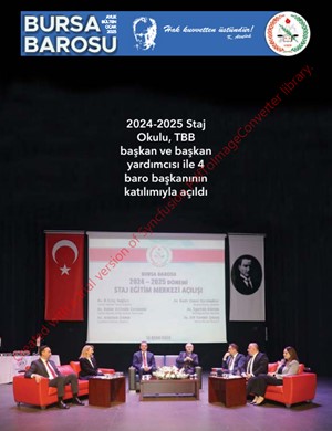 Bursa Barosu Bülteni - Ocak 2025
