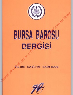 Bursa Barosu Dergisi - Sayı 70