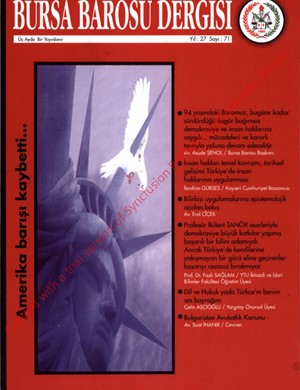 Bursa Barosu Dergisi - Sayı 71