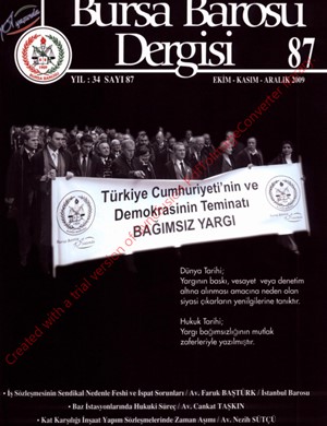 Bursa Barosu Dergisi - Sayı 87