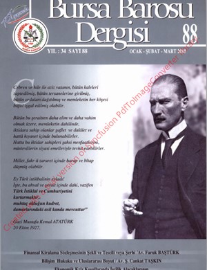 Bursa Barosu Dergisi - Sayı 88