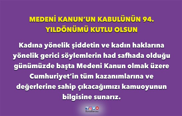 Medeni Kanun'a Cumhuriyet'in diğer kazanımları gibi sahip çıkacağız!