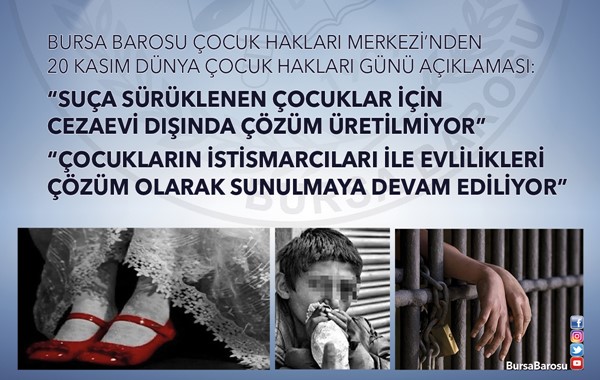 Bursa Barosu Çocuk Hakları Merkezi'nden 20 Kasım Dünya Çocuk Hakları Günü açıklaması