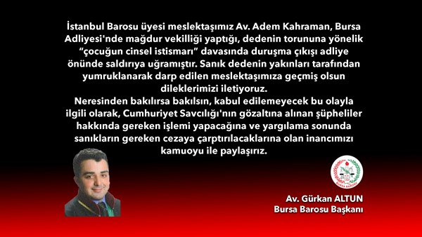 Bursa Adliyesi'nde avukata saldırı