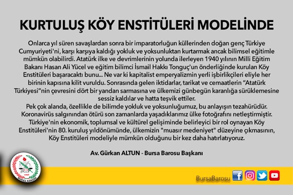 KURTULUŞ KÖY ENSTİTÜLERİ MODELİNDE