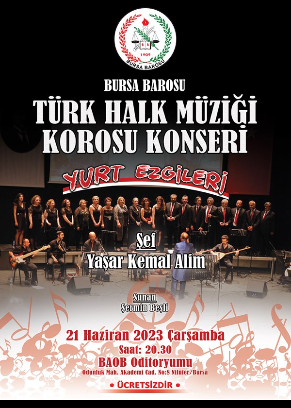 BURSA BAROSU TÜRK HALK MÜZİĞİ KOROSU KONSERİ