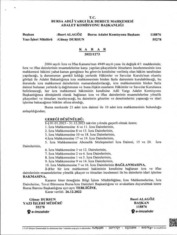 İcra Dairelerinin İcra Mahkemelerine Bağlanması