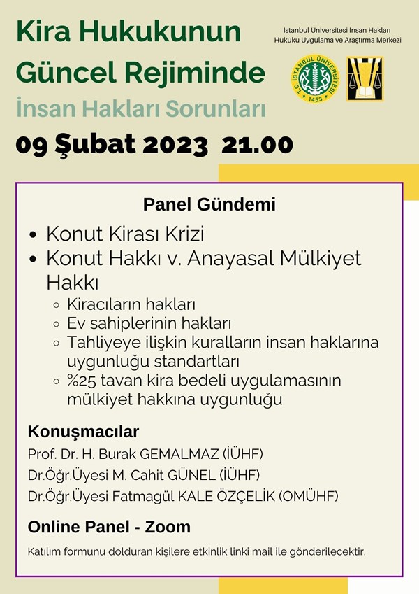 ONLİNE PANEL "Kira Hukuku'nun Güncel Rejiminde İnsan Hakları"