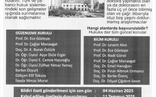 Bilkent Üniversitesi V. Genç Hukukçu Araştırmacılar Sempozyumu