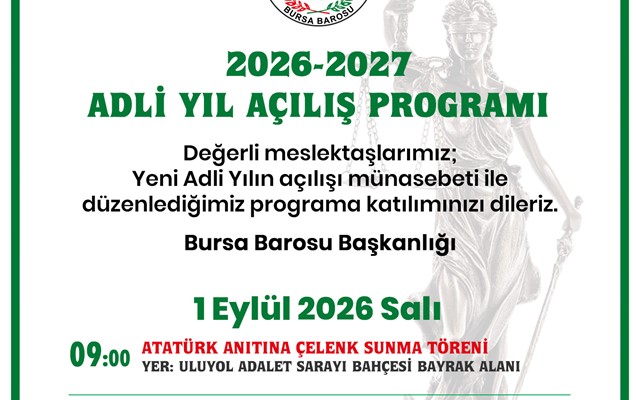 2026-2027 ADLİ YIL AÇILIŞ PROGRAMI