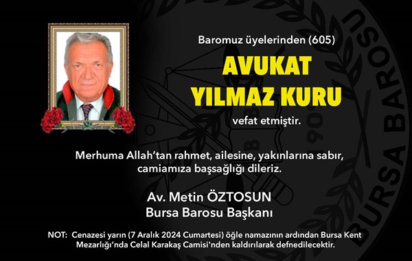 Avukat Yılmaz Kuru vefat etti