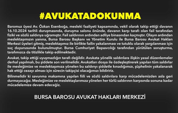 Av. Özkan Esenboğa'ya saldırı