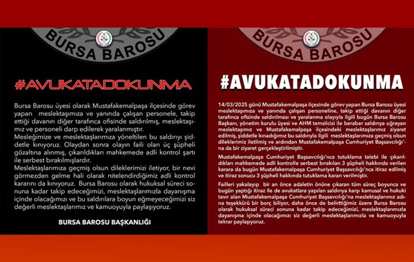 Mustafakemalpaşa'da avukata ve personeline saldırı