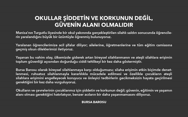 OKULLAR ŞİDDETİN VE KORKUNUN DEĞİL, GÜVENİN ALANI OLMALIDIR
