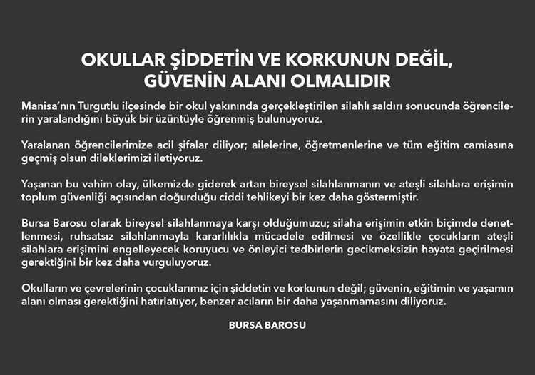 OKULLAR ŞİDDETİN VE KORKUNUN DEĞİL, GÜVENİN ALANI OLMALIDIR