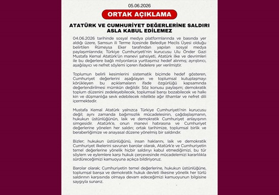 Atatürk ve Cumhuriyet değerlerine saldırı asla kabul edilemez!