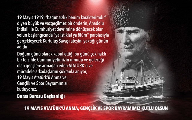 19 Mayıs Atatürkü Anma Gençlik ve Spor Bayramımız kutlu olsun