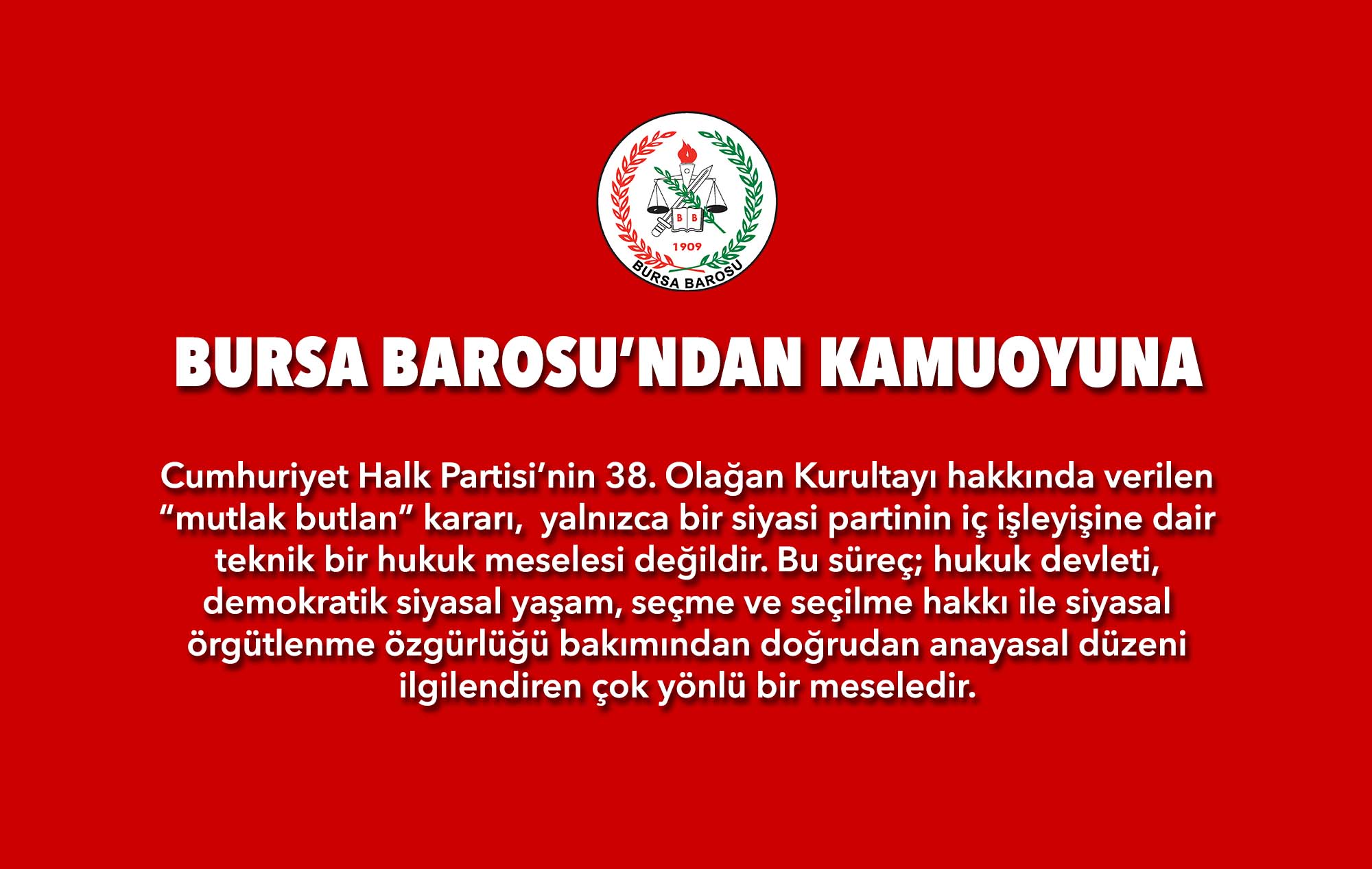 BURSA BAROSU'NDAN KAMUOYUNA
