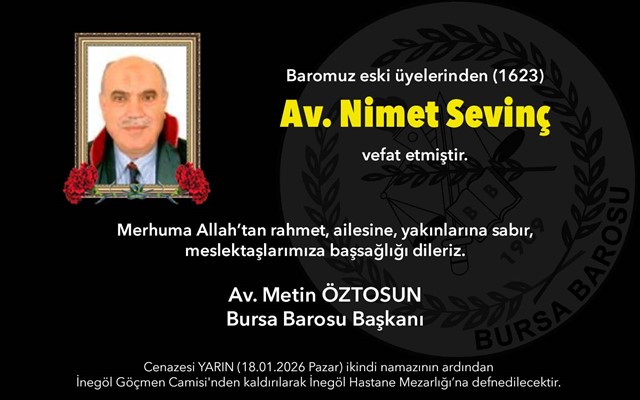 Av. Nimet Sevinç vefat etti