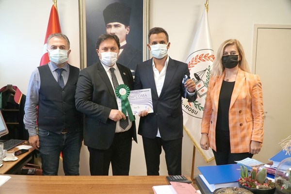 Balkan Şampiyonu Avukat Çokal, madalyasıyla Altun'u ziyaret etti