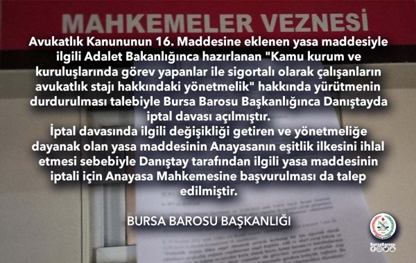 Staj yönetmeliği değişikliğine dava