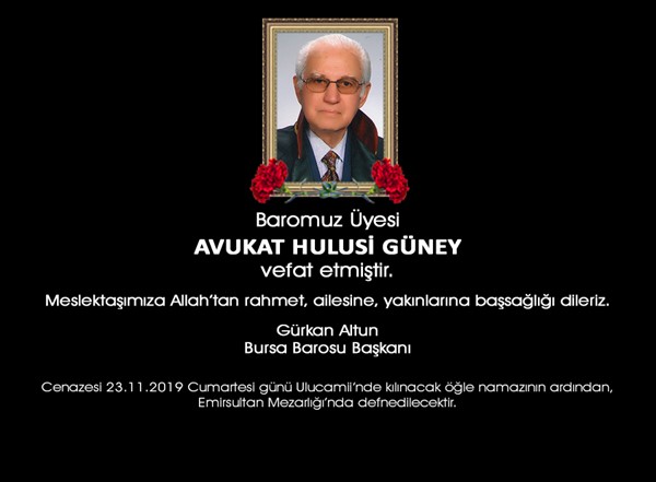 VEFAT (Av.Hulusi Güney)